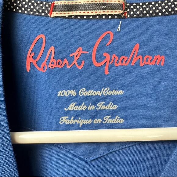 Robert Graham T-Shirt Douvier Racing Graphic Blue Size Men's Medium NWT - Picture 8 of 8